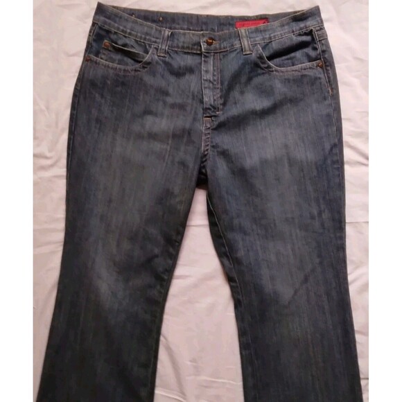 Vigoss Jeans Boot Cut High Rise Blue Denim Embroidered Pockets Womens Size 22 - Picture 4 of 11